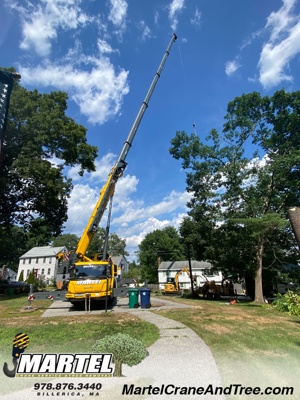 Tree Removal and Crane service in Billerica, Massachusetts