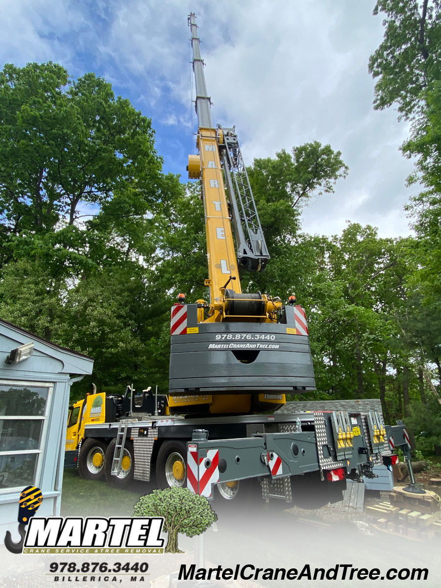 Tight spot for this tree service job in Burlington, MA.