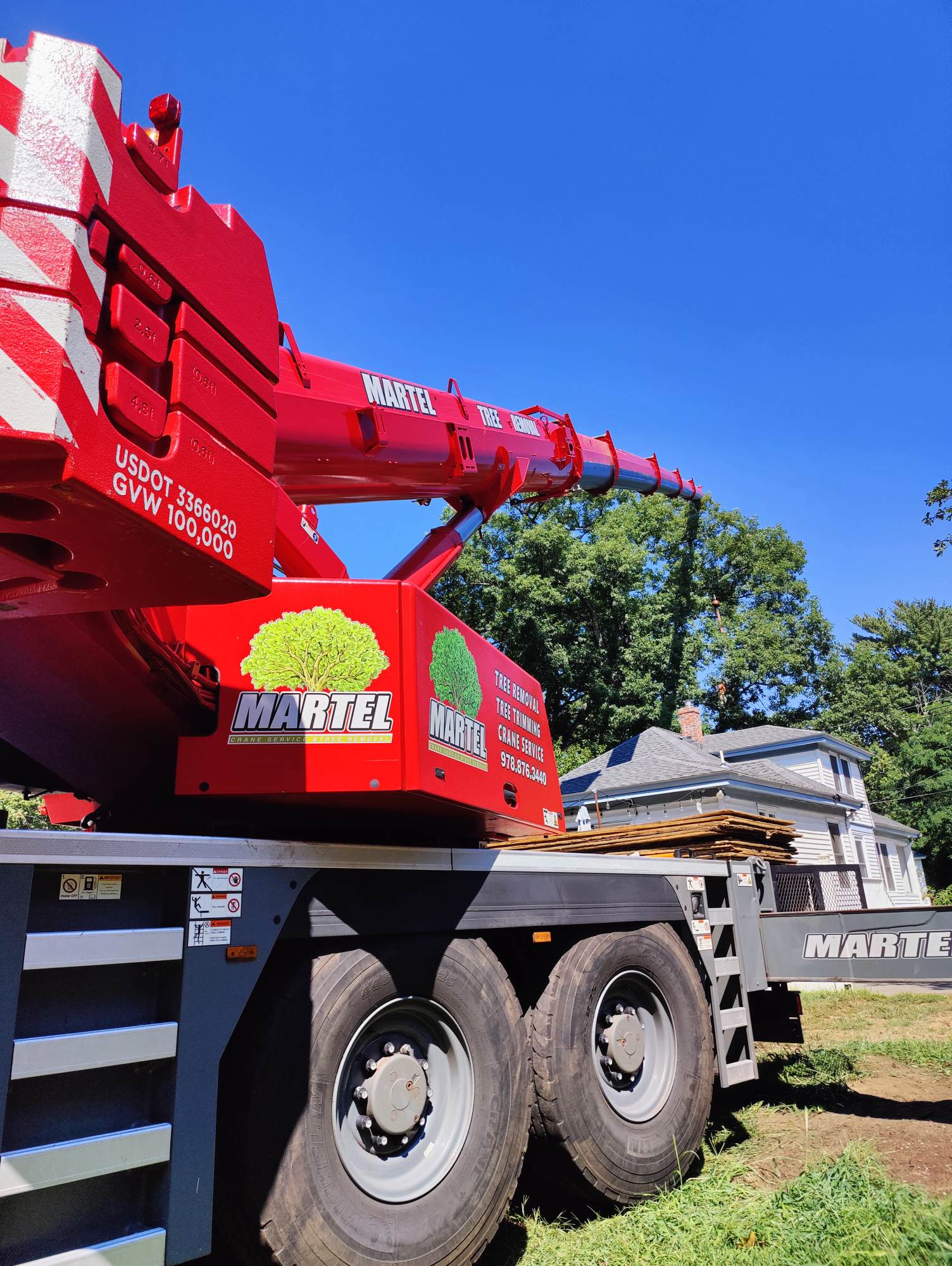 Martel Crane and Tree Service recently removed trees from this property in North Billerica, MA.